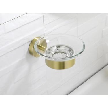 Imagem de Conjunto de banheiro em ouro escovado - 6 peças, suporte para escova de vaso sanitário, suporte para papel higiênico, ganchos para toalhas - acessórios de banho montados na parede, saboneteira
