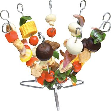 Imagem de O-Yaki Products Espeto De Metal Plano Para Grelhar, Conjunto 9 Espetos Churrasco Em Aço Inoxidável Com Bolsa Armazenamento, Alça Gancho Lavável Na Máquina Lavar Louças E Ponta Afiada Ao Ar Livre, Us