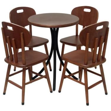 Imagem de Conjunto de Bistrô Laminado baixo com 4 cadeiras - DG Móveis - Reisol 