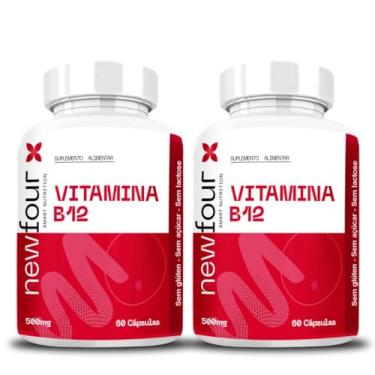Imagem de Vitamina B12 500mg, 120 Cápsulas, Suplemento Alimentar sem Glúten, Açúcar E Lactose - 2 Frascos
