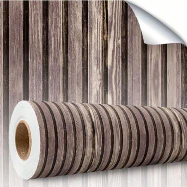Imagem de Papel de Parede Decorativo Ripado Marrom Mescla 10m - Moment
