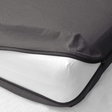 Imagem de Lençol de microfibra com zíper para trailer – tamanho de caminhão 106 x 203 cm, cinza escuro, serve em colchões de até 20 cm de profundidade – ideal para campistas, motorhomes e trailers de viagem