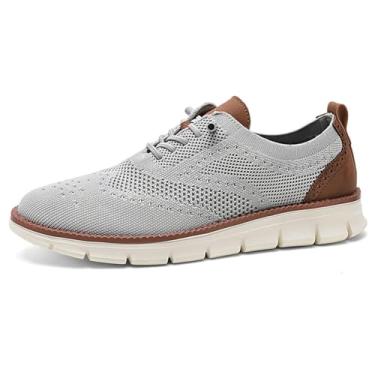 Imagem de Sapato Oxford masculino de lona, leve, casual, para caminhada, confortável, respirável, para uso diário, 5802-cinza claro, 42