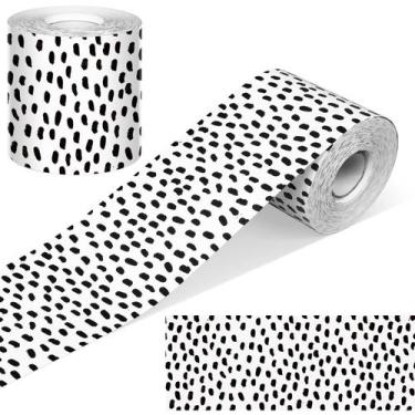 Imagem de Bulletin Board Borders Zonon, 65 pés, preto e branco, bolinhas