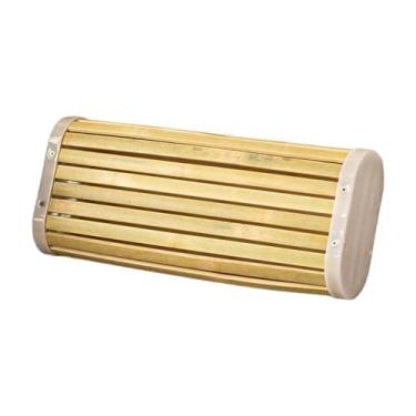 Imagem de ＫＬＫＣＭＳ Travesseiro de encosto de cabeça de bambu, travesseiro para coluna cervical, ergonômico, portátil, spa, sauna, descanso de pescoço, verão fresco para, 16cm X 40cm X 8cm