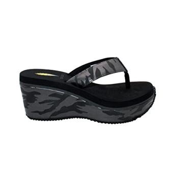 Imagem de VOLATILE Sandália de dedo feminina plataforma, Camuflagem preta, 41