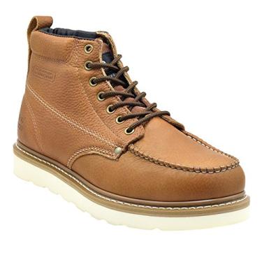 Imagem de Botas de trabalho masculinas King Rocks Moc Toe Construction, Marrom, 13