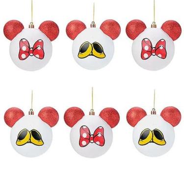 Imagem de Enfeite de Natal Bolas Acessórios Minnie Branca - Disney