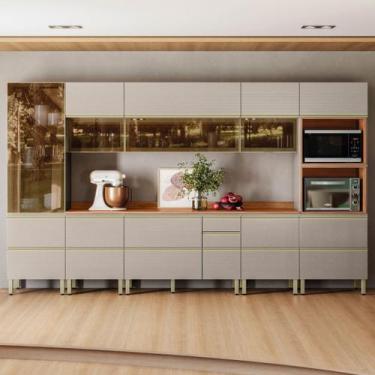 Imagem de Cozinha Completa Proença 12 Portas 9 Gavetas com Vidro Dp3701rf Noguei