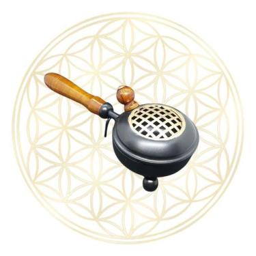 Imagem de Turíbulo  Queimador Indiano - Preto C/ Cabo - Fluir