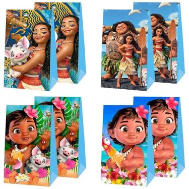 Imagem de ARHAVI 12 peças de sacos de presente de festa Moanana para crianças, decorações de aniversário, artigos de festa