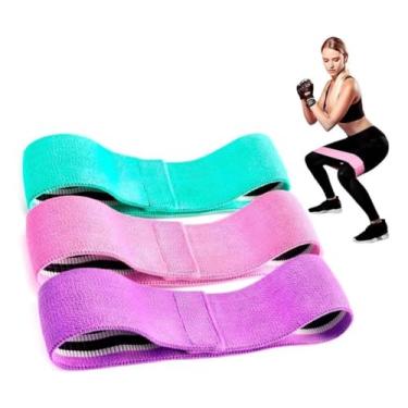 Imagem de Kit 3 Faixa Elástica Hip Mini Band Exercicio Treino Academia Cor Lilás