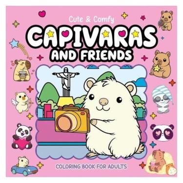 Imagem de Cute & Comfy Coloring Book For Adults - Capivaras And Friends - Livro De Colorir Adulto