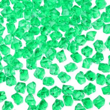 Imagem de YATOJUZI 500 peças de cubos de gelo falsos Seagreen Acrílico Crushed Rocks Green Vasos Enchimentos de Plástico Diamantes Pedras Preciosas para DIY Festa Casamento Centro Mesa Espalhamento Prop Display