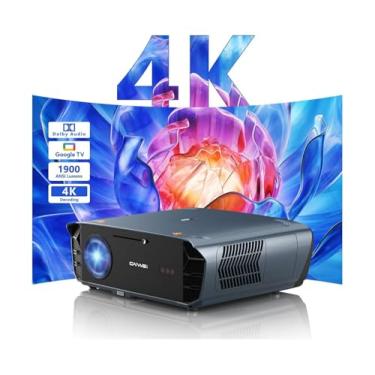 Imagem de Projetor Google TV 4K com foco automático Netflix/Tof+CMOS, projetor inteligente UHD diurno de alto lúmen 1900 ANSI sem fio, transmissão NFC, WiFi6, Bluetooth, HDR10+, Dolby Audio, HDMI Arc