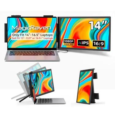 Imagem de MAGICRAVEN Extensor De Tela Para Laptop, Monitor Portátil Ips De 14" 1080P, Monitor De Viagem Para Laptops De 14 A 16,5" Com Porta Usb-C/Hdmi, Tela De Conexão Plug And Play Para Windows/Mac/Android