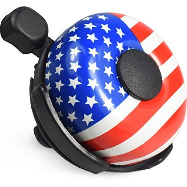 Imagem de Marque Classic Alumínio Bike Bell – Grande Ringer Bells para Cruiser, Bicicleta e Scooter Handlebar com Anel Alto para Adultos, Meninos, Meninas – Acessórios Essenciais de Ciclismo para Crianças, American, 1