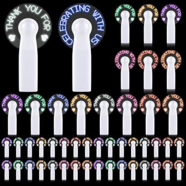 Imagem de 48 peças mini ventiladores portáteis portáteis a granel para convidados bateria LED ventilador potente pequenos fãs pessoais obrigado por comemorar conosco presentes para verão praia casamento chá de