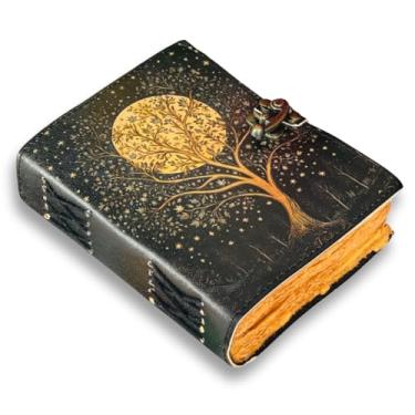 Imagem de Tree of Life Diário de viagem de couro para mulheres com cadeado impressão premium - 17 x 12 cm papel vintage - diário para homens - diários encadernados em couro para mulheres, melhores presentes de