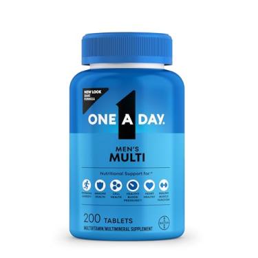 Imagem de One A Day Multivitamínico masculino – Multivitamínico masculino diário com vitamina D, zinco, ácido fólico e vitaminas B, suporte energético físico, 200 quilates (a embalagem pode variar)