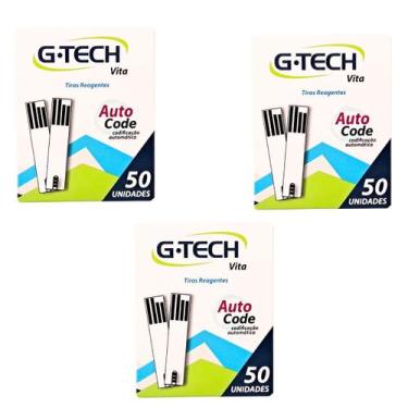Imagem de Kit Tiras Reagentes Medir Glicose G Tech Vita - 150 unidades - Medihos