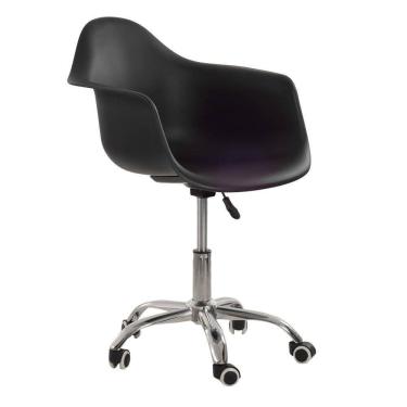 Imagem de Cadeira Com Rodízios Eames Office Com Apoio De Braços Preto