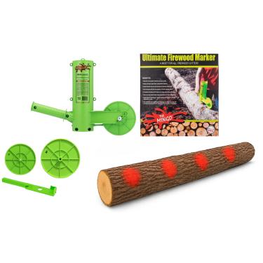 Imagem de Mingo Marker Conjunto de madeira de lenha, acessórios para motosserra, ferramenta de medição de lenha, suporte de madeira para cortar madeira, ferramentas e equipamentos de madeira – Inclui marcador de roda de 35,5 cm, 40,6 cm e 45,7 cm e gatilho extra