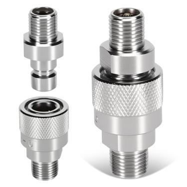Imagem de VORGENS Conexões hidráulicas de conexão rápida M16-M14, adaptadores de acoplamento rápido de mangueira hidráulica com êmbolo embutido, adequado para mini escavadeiras AGT e chinesas - 2 conectores de