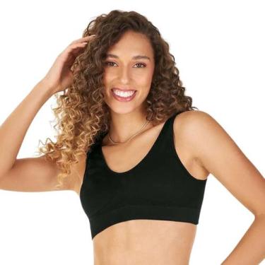 Imagem de Sutiã Top Com Bojo Removível Com Alça Larga Sem Costura ZEE RUCCI - ZR