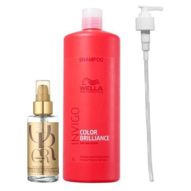 Imagem de Kit Wella Professionals Invigo Color Brilliance Shampoo 1 Litro + Oil 