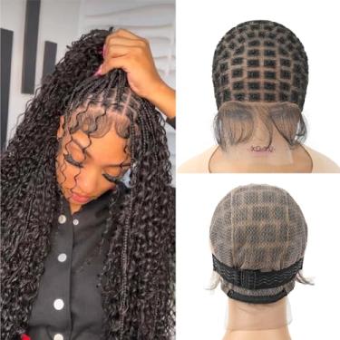 Imagem de OTO BELLA Touca de peruca trançada com cabelo de bebê para tranças de crochê - touca de peruca dupla Full HD sem cola para mulheres negras (107 seções)