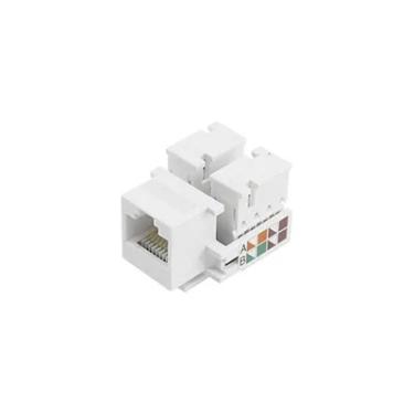 Imagem de Conector Jack Femea RJ45 CAT5 Santana Keystone, Branco - 062-9705