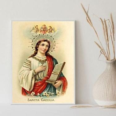 Imagem de Quadro Decorativo Santa Cecília 33X24Cm - Com Vidro - Quadros On-Line