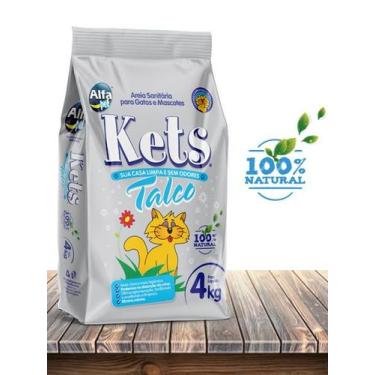 Imagem de Alfa Pet Areia Higiênica Kets para Gatos Talco - 4kg