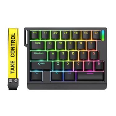 Imagem de ZUOYA HE30 Teclado para jogos de gatilho rápido, interruptor magnético com uma mão efeito Hall RGB HotSwap teclado mecânico personalizado, acionamento ajustável, mini teclado de junta macro de taxa de