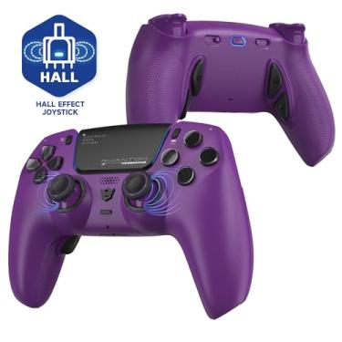 Imagem de HEXGAMING PHANTOM Pro Controller with 4 Remappable Buttons, 6 Remapping Profiles, 8 Interchangeable Analog Stick, and Adjustable Triggers Compatible with ps5, PC, Mobile - Hall Effect Twilight Purple