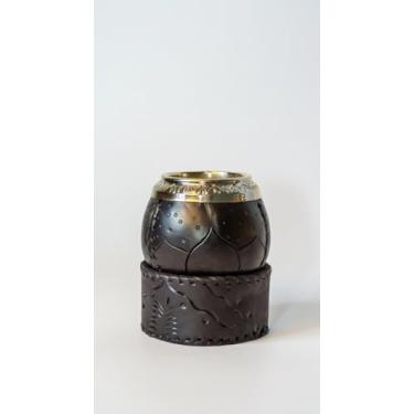 Imagem de Cabaça de Erva Mate com Bombilla de Aço Inoxidável - Cabaça Mate Artesanal, Copo Mate Beber, Cabaça de Abóbora Mate, Conjunto de Erva Mate, Argentina, Base de Couro Torpedo