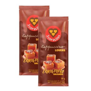 Imagem de Kit 2 Cappuccino 3 Corações Lovers Caramelo Salgado Sachê 20g