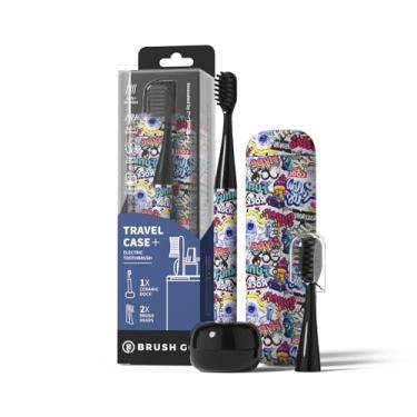 Imagem de MIPOW Escova de dentes elétrica Brush GO SlimPro i4 recarregável, inteligente, ultra sônica, 3 modos, estojo de viagem e base de cerâmica, cerdas macias de bateria de 60 dias, 2 cabeças, IPX7, à prova