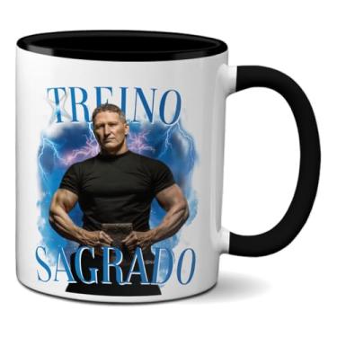 Imagem de Caneca Engraçada Academia Treino Sagrado Monstro Musculação (Preta)