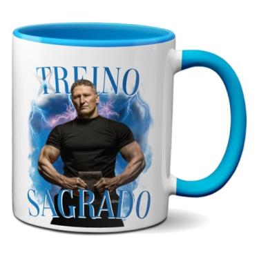 Imagem de Caneca Engraçada Academia Treino Sagrado Monstro Musculação (Azul)