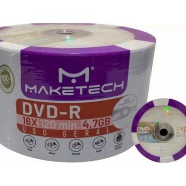 Imagem de Disco Virgem DVD R Maketech De 16x Por 50 Unidades