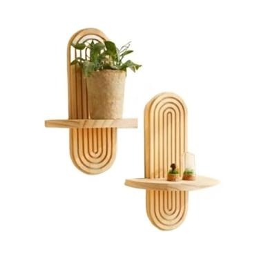 Imagem de Prateleiras de parede de madeira estilo boho Decoração Casa Vaso Plantas Ambiente Moderno