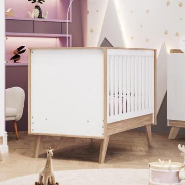 Imagem de Berço Mini Cama 3 em 1 Confete Henn, Branco com Jequitibá HP
