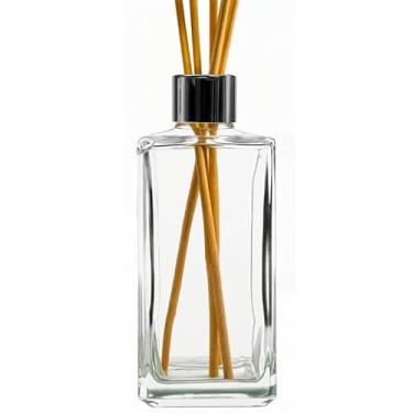 Imagem de 10 Frascos de Vidro para Aromatizador Difusor Aromatizante Tampa Luxo 250ml com Varetas Square(Preto)