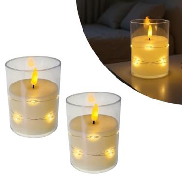 Imagem de Vela Led Decorativa Com Fio De Fada A Pilha Sem Chama Decorativa Casa Mesa Posta (2)