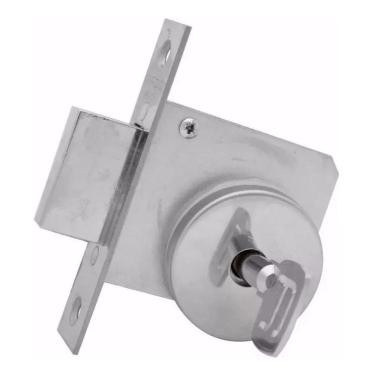 Imagem de 2X Fechadura Pado Tetra Inox Trava Chave Auxiliar Cromado Po