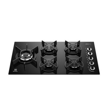 Imagem de Electrolux Cooktop 5 Bocas a Gás Electrolux Mesa Vidro Expert ChamaPrecisa e Grade Ferro Fundido (KE5GW) Bivolt