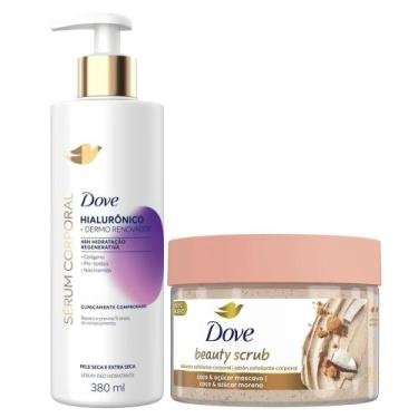 Imagem de Kit Dove Sabonete Esfoliante Beauty Scrub Coco + Sérum Corporal Hialur