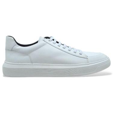 Imagem de Sapatênis Rafarillo Toronto Masculino Couro Casual Conforto, Branco, 3